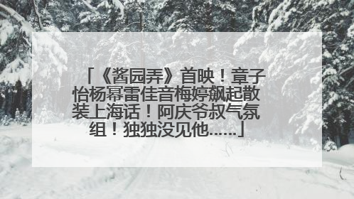 《酱园弄》首映！章子怡杨幂雷佳音梅婷飙起散装上海话！阿庆爷叔气氛组！独独没见他……