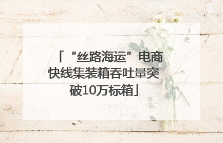 “丝路海运”电商快线集装箱吞吐量突破10万标箱