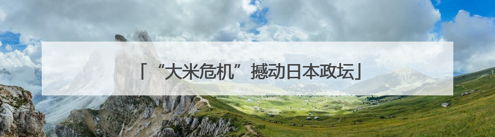 “大米危机”撼动日本政坛
