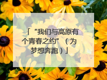 “我们与高原有个青春之约”（为梦想奔跑）
