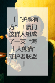 “护豚有方”！厦门这群人组成了一支“海上大熊猫”守护者联盟