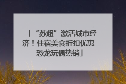 “苏超”激活城市经济！住宿美食折扣优惠 恐龙玩偶热销