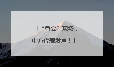 “香会”现场，中方代表发声！