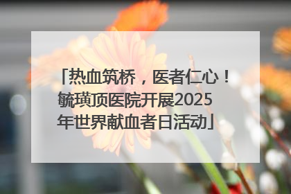 热血筑桥，医者仁心！毓璜顶医院开展2025年世界献血者日活动
