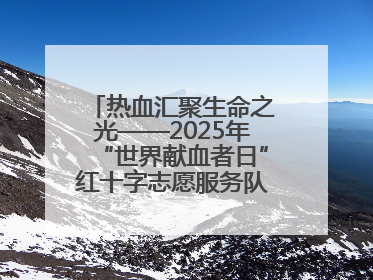 热血汇聚生命之光——2025年“世界献血者日”红十字志愿服务队在行动