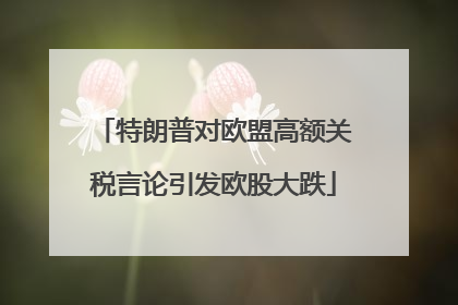 特朗普对欧盟高额关税言论引发欧股大跌