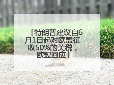 特朗普建议自6月1日起对欧盟征收50%的关税，欧盟回应