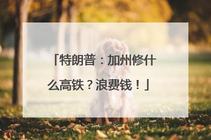 特朗普：加州修什么高铁？浪费钱！