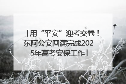 用“平安”迎考交卷！东阿公安圆满完成2025年高考安保工作