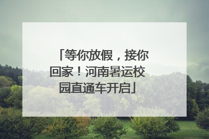 等你放假，接你回家！河南暑运校园直通车开启
