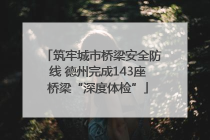 筑牢城市桥梁安全防线 德州完成143座桥梁“深度体检”
