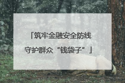 筑牢金融安全防线 守护群众“钱袋子”