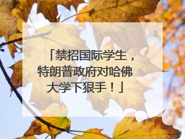 禁招国际学生，特朗普政府对哈佛大学下狠手！