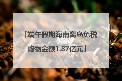 端午假期海南离岛免税购物金额1.87亿元