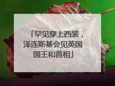 罕见穿上西装，泽连斯基会见英国国王和首相