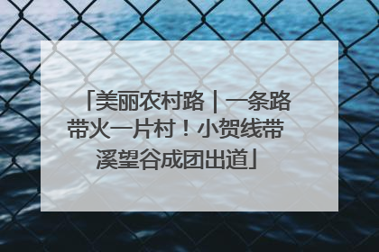 美丽农村路｜一条路带火一片村！小贺线带溪望谷成团出道