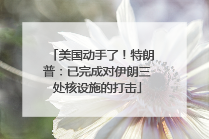 美国动手了！特朗普：已完成对伊朗三处核设施的打击