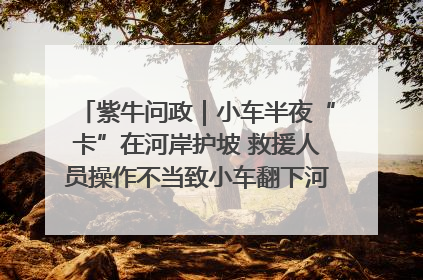 紫牛问政｜小车半夜“卡”在河岸护坡 救援人员操作不当致小车翻下河，然后直接走人了