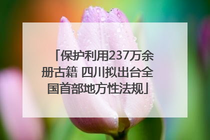保护利用237万余册古籍 四川拟出台全国首部地方性法规