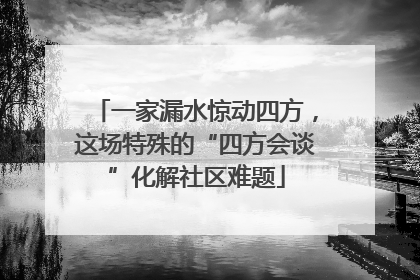 一家漏水惊动四方，这场特殊的“四方会谈”化解社区难题