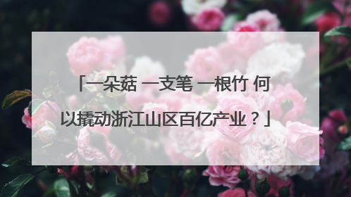 一朵菇 一支笔 一根竹 何以撬动浙江山区百亿产业？