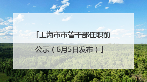 上海市市管干部任职前公示（6月5日发布）