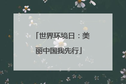 世界环境日：美丽中国我先行