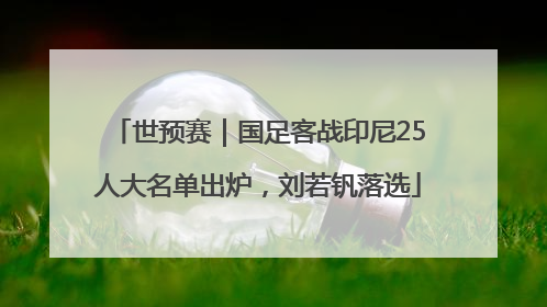 世预赛｜国足客战印尼25人大名单出炉，刘若钒落选
