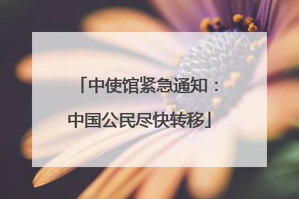 中使馆紧急通知：中国公民尽快转移