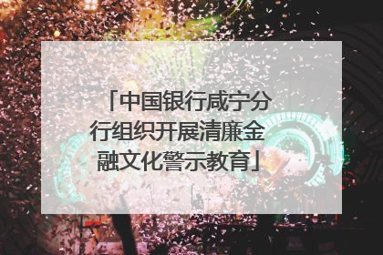 中国银行咸宁分行组织开展清廉金融文化警示教育
