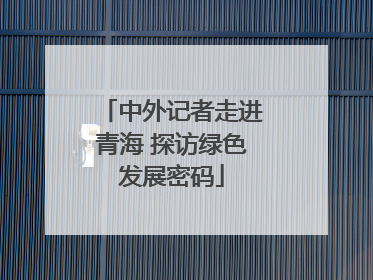 中外记者走进青海 探访绿色发展密码