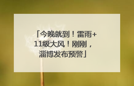 今晚就到！雷雨+11级大风！刚刚，淄博发布预警