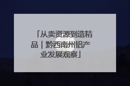 从卖资源到造精品｜黔西南州铝产业发展观察