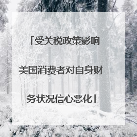 受关税政策影响 美国消费者对自身财务状况信心恶化
