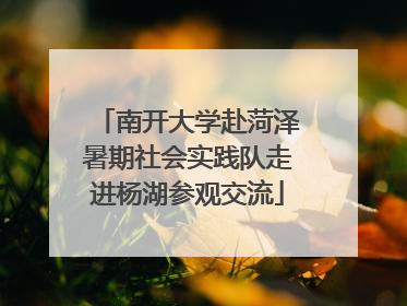 南开大学赴菏泽暑期社会实践队走进杨湖参观交流