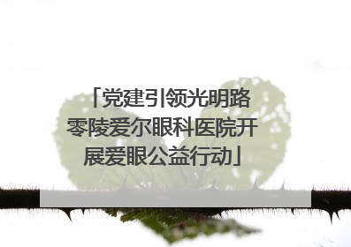 党建引领光明路 零陵爱尔眼科医院开展爱眼公益行动