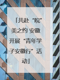 共赴“皖”美之约 安徽开展“青年学子安徽行”活动