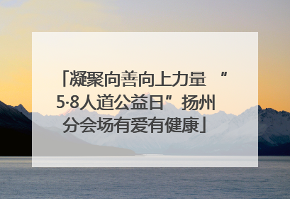 凝聚向善向上力量 “5·8人道公益日”扬州分会场有爱有健康