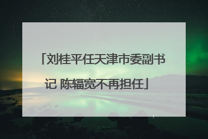 刘桂平任天津市委副书记 陈辐宽不再担任