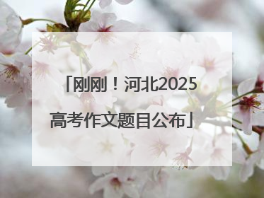 刚刚！河北2025高考作文题目公布