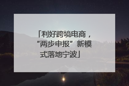 利好跨境电商，“两步申报”新模式落地宁波