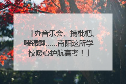 办音乐会、摘枇杷、喂锦鲤……南阳这所学校暖心护航高考！