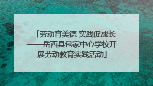 劳动育美德 实践促成长——岳西县包家中心学校开展劳动教育实践活动