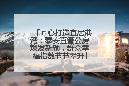 匠心打造宜居港湾：泰安直管公房焕发新颜，群众幸福指数节节攀升