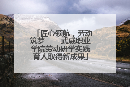匠心领航，劳动筑梦——武威职业学院劳动研学实践育人取得新成果
