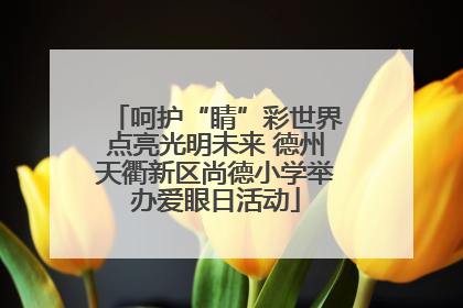 呵护“睛”彩世界点亮光明未来 德州天衢新区尚德小学举办爱眼日活动