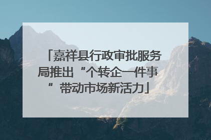嘉祥县行政审批服务局推出“个转企一件事”带动市场新活力