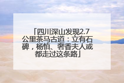 四川深山发现2.7公里茶马古道：立有石碑，杨慎、奢香夫人或都走过这条路