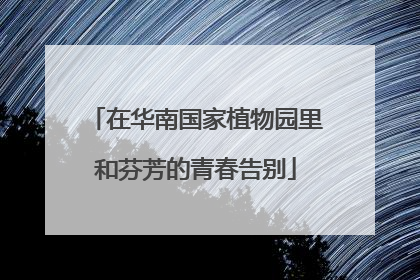 在华南国家植物园里和芬芳的青春告别