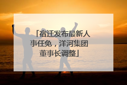宿迁发布最新人事任免，洋河集团董事长调整